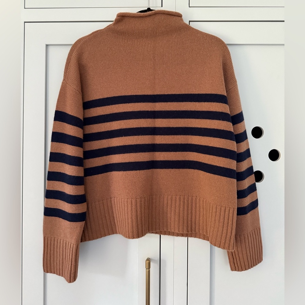 Kule 5G rollneck sweater Vicuña Striped Brown and Navy size medium - Picture 8 of 8
